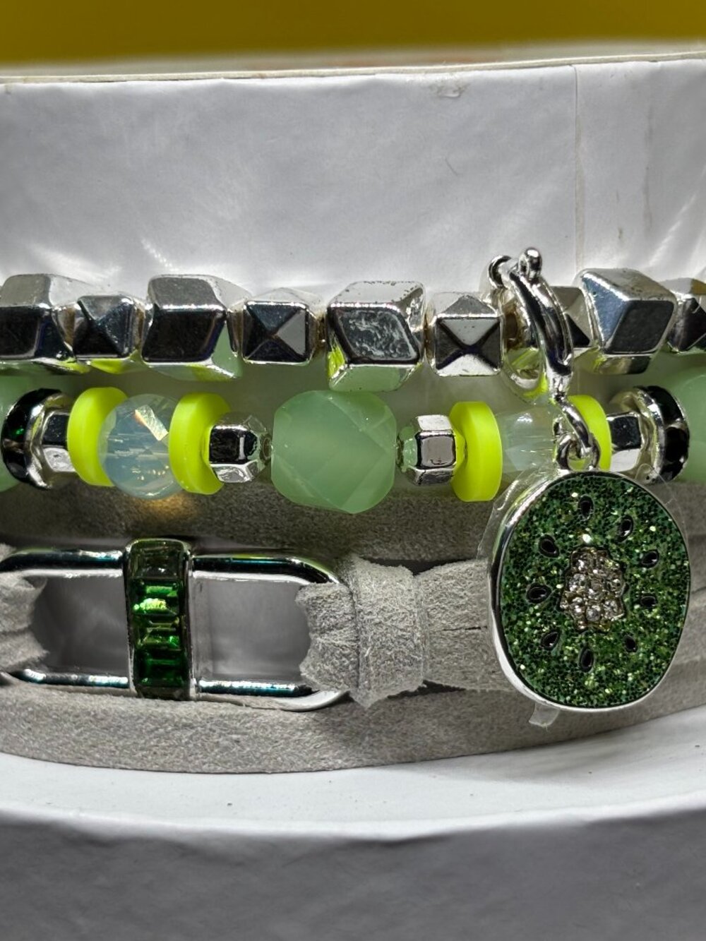 Bomb Party "The Kiwi To Happiness" 3 Bracelet Stacks Set RBP6046 MSRP $146